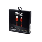 CABLE USB MOD 66 - GUMMY - V8 - ROJO