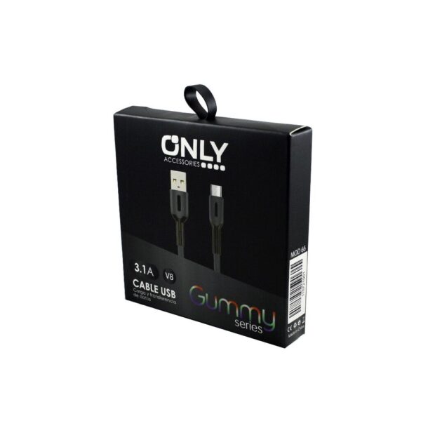 CABLE USB MOD 66 - GUMMY - V8 - GRIS