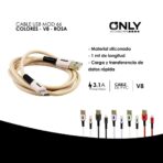 CABLE USB MOD 66 - GUMMY - V8 - ROSA - Imagen 4