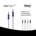 CABLE AUX 3,5 MOD75 - 2 METROS - METAL - AZUL - Imagen 3