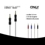 CABLE AUX 3,5 MOD75 - 2 METROS - METAL - NEGRO - Imagen 3