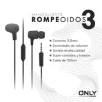 MANOS LIBRES ROMPEOIDOS 3  - NEGRO - Imagen 4