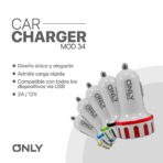 ADAPTADOR-CARGADOR 12V MOD34 - 2,4 AMP C/ 2 USB - AZUL - Imagen 4