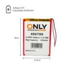 BATERIA DE TABLET 486789  - 4200mAh - 6.5 x 9 cm