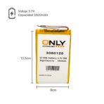 BATERIA DE TABLET 3080120  - 3500mAh - 8 x 12.5 cm