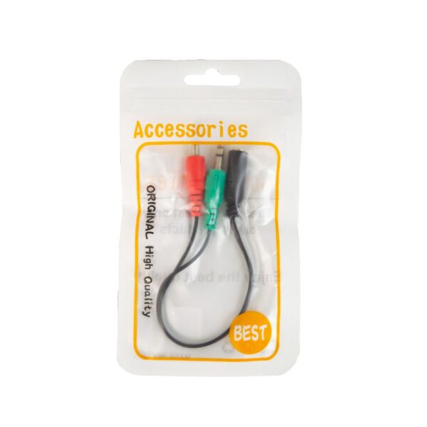 ADAPTADOR 3,5 AUX 1 HEMBRA A 2 MACHOS