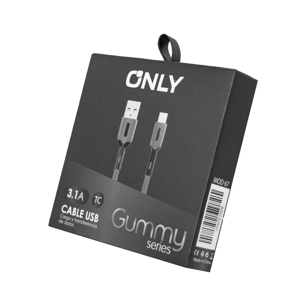 CABLE USB MOD 67 - GUMMY - TIPO C - GRIS CABLE USB MOD 67 - GUMMY - TIPO C - GRIS - Imagen 1