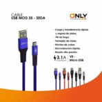 CABLE USB MOD 35 - SEDA - V8 - AZUL - Imagen 4