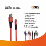 CABLE USB MOD 35 - SEDA - V8 - ROJO - Imagen 4