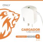 CARGADOR 220V ONLY MOD06- 1 USB C/ CABLE V8 - BLANCO - Imagen 4