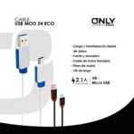 CABLE USB MOD24 - ECO - V8 - BLANCO - Imagen 3