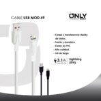 CABLE USB MOD 49 - LIGHTNING - BLANCO - Imagen 4