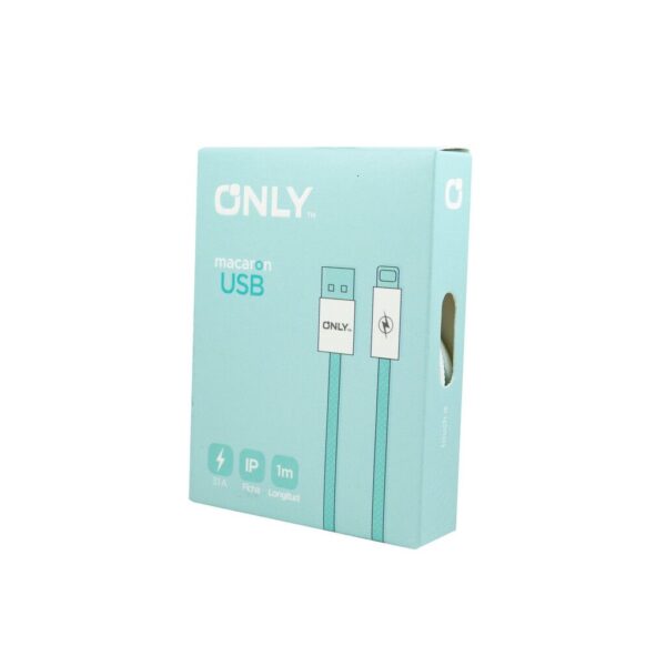 CABLE USB MOD 117 - MACARON - ONLY - LIGHTNING - VERDE