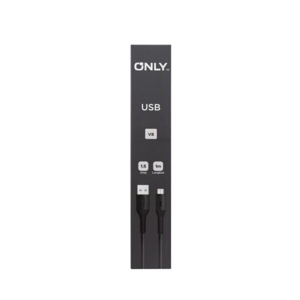 CABLE USB MOD 118 ECO LISO 2 - ONLY - V8 - NEGRO