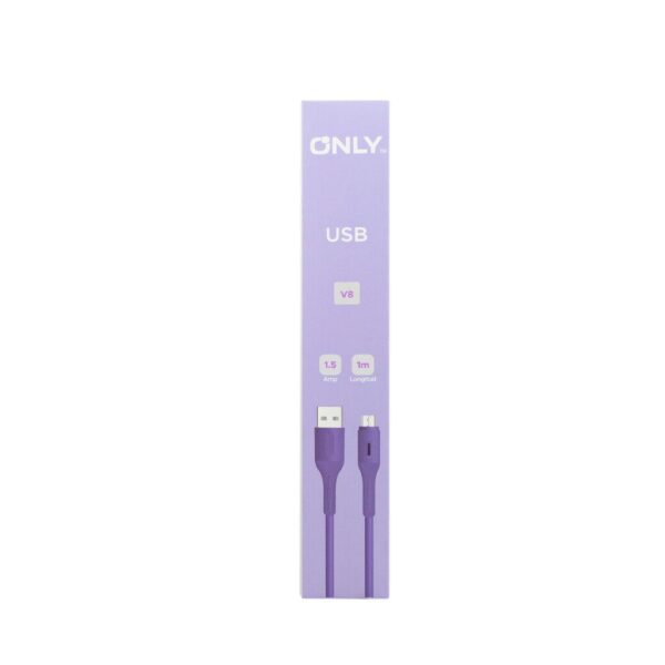 CABLE USB MOD 118 ECO LISO 2 - ONLY - V8 - VIOLETA