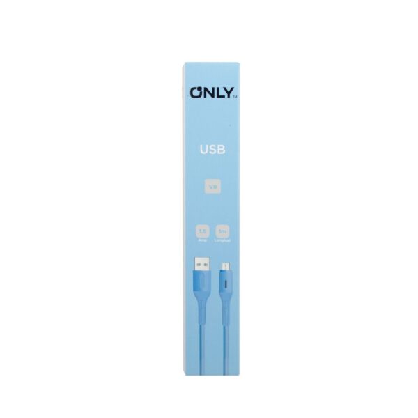 CABLE USB MOD 118 ECO LISO 2 - ONLY - V8 - AZUL