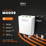 CARGADOR 220V MODO-008 BOOST - 4,4A - 3USB + CABLE TIPO C - ONLY - BLANCO - Imagen 5