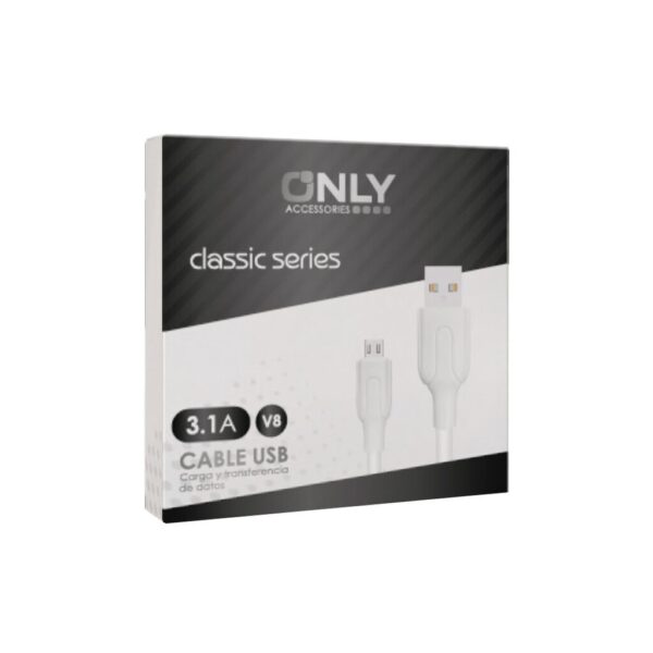 CABLE USB MOD 48 CLASSIC - V8 - BLANCO