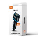 CARGADOR 12V GEAR MODS-504 - 1 USB 1 TC + CABLE TIPO C - ONLY - NEGRO