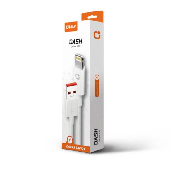 CABLE USB LIGHTNING MODO-137 DASH - ONLY - BLANCO
