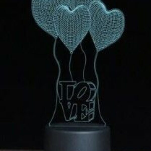 LAMPARA ACRILICO TRES LUCES MODS-011 - ST - CORAZONES