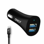 CARGADOR 12V DRIFT MODS-501 - 2 USB + CABLE TIPO C - ONLY - NEGRO - Imagen 2