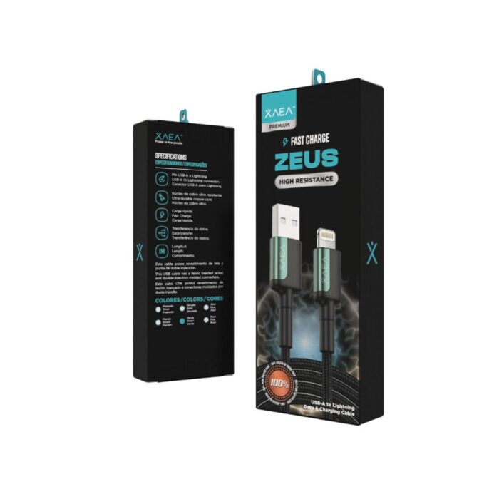 CABLE USB LIGHTNING MODX-104 - ZEUS - XAEA - VERDE