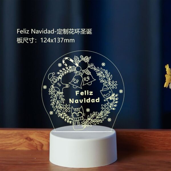 LAMPARA DE ACRILICO CORONA DE NAVIDAD MODV-001B - VARIOS - BLANCO