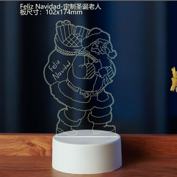 LAMPARA DE ACRILICO PAPA NOEL C/ MOCHILA MODV-001B - VARIOS - BLANCO