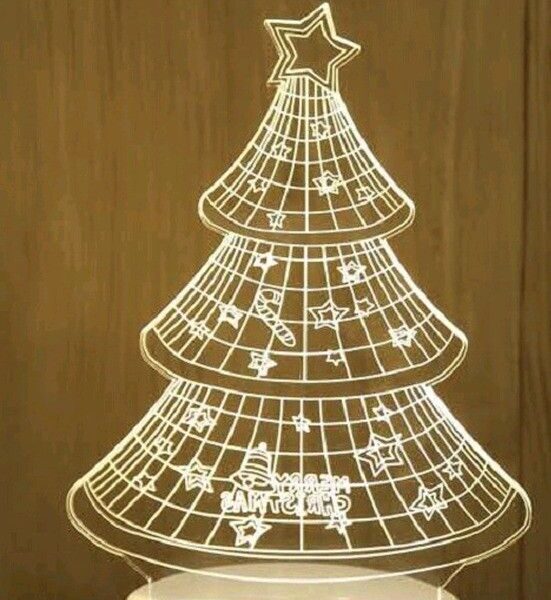 LAMPARA DE ACRILICO ARBOL DE NAVIDAD MODV-001B - VARIOS - BLANCO