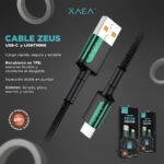 CABLE USB LIGHTNING MODX-104 - ZEUS - XAEA - DORADO - Imagen 3