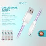 CABLE USB LIGHTNING MODX-092 - SOOK CANDY - XAEA - VERDE - Imagen 3