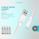 CABLE USB TIPO C MODX-091 - SOOK CANDY - XAEA - ROSA - Imagen 3