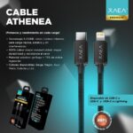 CABLE TIPO C - LIGHTNING MODX-098 - ATHENEA - XAEA - NEGRO - Imagen 4