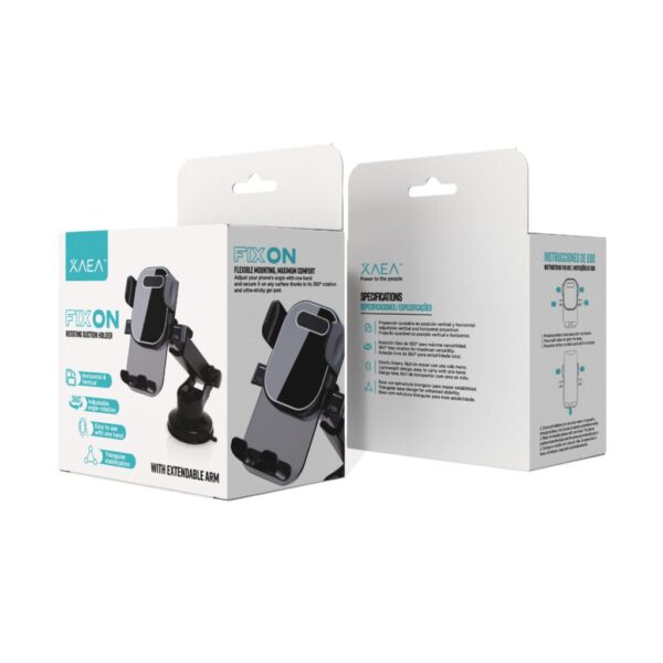 HOLDER SUCCION GIRATORIO CON BRAZO EXTENSIBLE MODX-059 FIX ON - XAEA - NEGRO