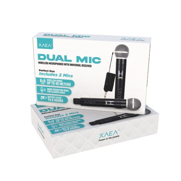 MICROFONO DOBLE INALAMBRICO MODX-065 - XAEA - NEGRO