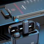 MICROFONO INALAMBRICO DOBLE CON ALMACENADOR DE CARGA MODV-003R - VARIOS - NEGRO - Imagen 3