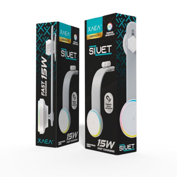 CARGADOR INALAMBRICO/HOLDER MAGNETICO SILUET-HT555 MODX-000J - BLANCO