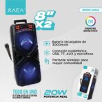 PARLANTE TORRE 8''X2 2220 MODX-0042 - XAEA - NEGRO - Imagen 4