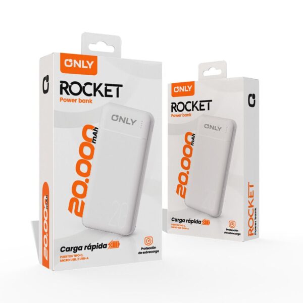 POWER BANK ROCKET-Y03 MODO-000L - ONLY - BLANCO