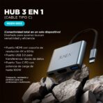 HUB ADAPTADOR C-USB-HDMI C/CABLE TIPO C MODV-0013 - VARIOS - PLATEADO - Imagen 4