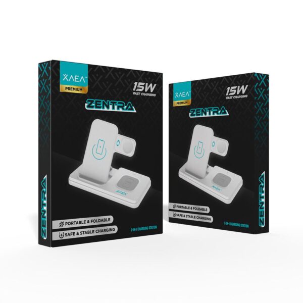 ESTACION DE CARGA INALAMBRICA 3 EN 1 ZENTRA-HT514 MODX-000H - NEGRO