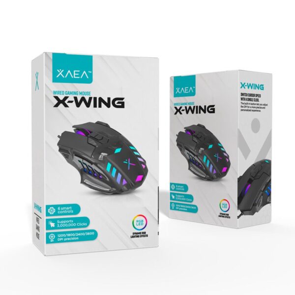 MOUSE GAMER MODX-053 X-WING - XAEA - NEGRO